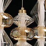 Люстра с плафонами из прозрачного и янтарного стекла в виде шаров и ромбов Gabriel Scott Luna варинант исполнения - 11 | Loft Concept в Казани