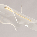 Люстра линейная с прозрачным волнообразным плафоном Wave Line варинант исполнения - 9 | Loft Concept в Казани
