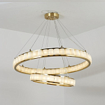 Люстра с 2-мя кольцами из натурального камня с регулируемыми плафонами Durability of Stone варинант исполнения - 3 | Loft Concept в Казани