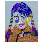 Картина с вышивкой Портрет wall panel People with the yellow ear 3 варинант исполнения - 3 | Loft Concept в Казани