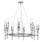 Люстра подвесная круглая с 8-ю цилиндрическими плафонами из стекла LIAISON варинант исполнения - 1 | Loft Concept в Казани