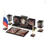 Настольный письменный набор из креноида и змеевика на бронзовых ножках Marble Accessory варинант исполнения - 2 | Loft Concept в Казани