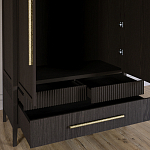 Шкаф платяной Primo с выдвижными ящиками шпон Темный орех варинант исполнения - 5 | Loft Concept в Казани