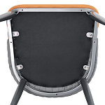 Стул оранжевый с высокой спинкой из искуственной кожи на серых металлических ножках Enigma Orange варинант исполнения - 5 | Loft Concept в Казани