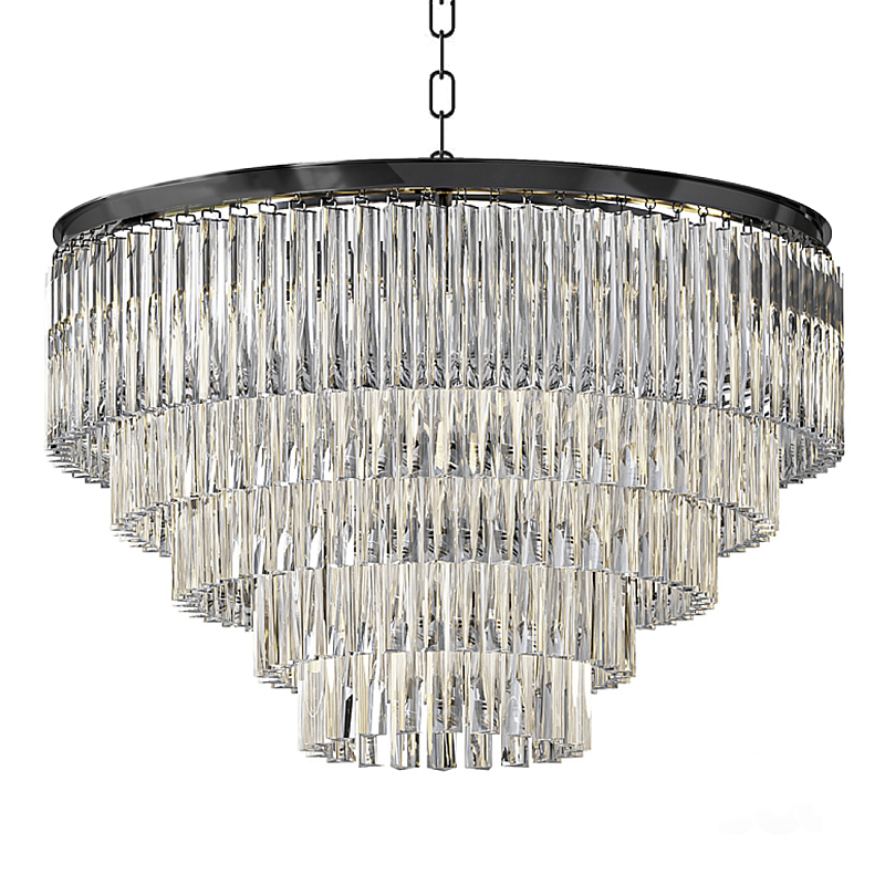 Люстра Odeon Clear Glass Fringe Chandelier -60 Черный в Казани | Loft Concept 