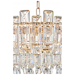 Круглая люстра с хрустальными подвесками на золотистом каркасе Gorgeous Crystal Light варинант исполнения - 5 | Loft Concept в Казани