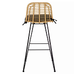 Стул барный с ротанговым плетением Half Bar Chair with Wicker без подлокотников варинант исполнения - 3 | Loft Concept в Казани