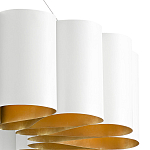 Люстра круглая фактурная в сочетании белого и золотого цвета Wide Stripes of Ribbon варинант исполнения - 1 | Loft Concept в Казани