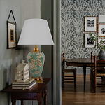 Настольная лампа бирюзовая с цветочным принтом Turquoise Flight варинант исполнения - 5 | Loft Concept в Казани