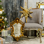 Зеркало настенное в ажурной раме золотого цвета с эффектом старины Classic Ornament Mirror варинант исполнения - 2 | Loft Concept в Казани