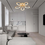 Потолочная люстра с 5-ю светодиодными лампами с золотистым каркасом Ring of Fire варинант исполнения - 1 | Loft Concept в Казани