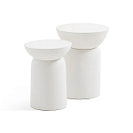 Приставной столик белого цвета Tori варинант исполнения - 4 | Loft Concept в Казани