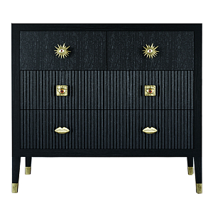 Бельевой Комод с 4 ящиками Elsa Dreams Black