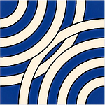 Дизайнерская плитка с узором Круги синяя варинант исполнения - 2 | Loft Concept в Казани