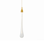 Подвесной светильник с плафоном в форме капли на золотистом каркасе Raindrop варинант исполнения - 2 | Loft Concept в Казани