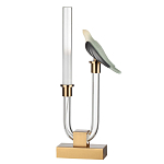 Настольная лампа с прозрачной трубкой и декоративной фигуркой птицы на бронзовой подставке Ganthea варинант исполнения - 1 | Loft Concept в Казани