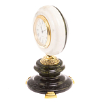 Часы настольные бронзовые из натуральных камней Мрамор и Змеевик Stone Clock варинант исполнения - 5 | Loft Concept в Казани