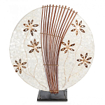 Настольная лампа из перламутра и дерева на подставке Indonesian Shell Flower варинант исполнения - 3 | Loft Concept в Казани