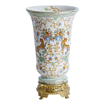 Ваза из фарфора на бронзовом основании Turquoise Blooming Garden варинант исполнения - 1 | Loft Concept в Казани