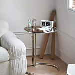 Дизайнерский журнальный стол круглый на стальном каркасе Fahek варинант исполнения - 1 | Loft Concept в Казани