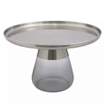Кофейный столик с основанием из закаленного стекла Classic Round Gray Table варинант исполнения - 1 | Loft Concept в Казани