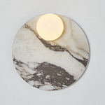Бра круглое с каменным основанием и плафоном из стекла Shaw Marble Lighting варинант исполнения - 1 | Loft Concept в Казани