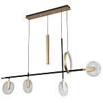 Линейная металлическая геометрическая люстра Geometry Crystal Linear Chandelier варинант исполнения - 1 | Loft Concept в Казани