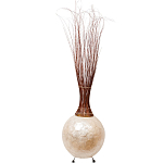 Торшер из перламутра на металлическом каркасе Indonesian Comet варинант исполнения - 3 | Loft Concept в Казани