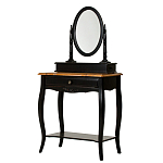 Трельяж черный из массива березы с зеркалом и ящиком Vintage варинант исполнения - 1 | Loft Concept в Казани