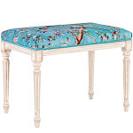 Банкетка из массива бука с цветочным принтом Turquoise Beige Chinoiserie Imperial  Garden Banquette варинант исполнения - 1 | Loft Concept в Казани