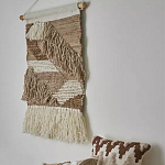 Панно из шерсти и хлопка с узором Beige Calista Cascade варинант исполнения - 4 | Loft Concept в Казани