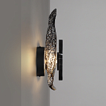 Бра с волнообразным стеклянным плафоном и вставкой из мрамора Liquid Stone варинант исполнения - 12 | Loft Concept в Казани