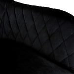 Барный стул со спинкой и подлокотниками на 4-х деревянных ножках Douglas Rhombus Черный Велюр варинант исполнения - 4 | Loft Concept в Казани