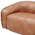 Трехместный диван с кожаной обивкой коричневый Coste Leather Sofa варинант исполнения - 5 | Loft Concept в Казани