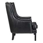 Кресло из натуральной кожи на 4-х деревянных ножках из массива бука Daniel Leather Armchair black варинант исполнения - 2 | Loft Concept в Казани