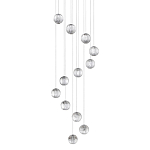 Люстра каскадная с прозрачными шарообразными плафонами Crystal Globule варинант исполнения - 1 | Loft Concept в Казани