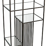 Стеллаж из металла и стекла Menzie Black Stripes Metal Rack варинант исполнения - 3 | Loft Concept в Казани