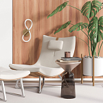 Бра с белым плафоном в форме восьмерки и круглым основанием Luke Lampco Tracer Lamp варинант исполнения - 6 | Loft Concept в Казани