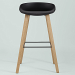 Барный стул на ножках из натурального дерева Boras Black варинант исполнения - 3 | Loft Concept в Казани