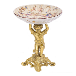 Чаша с цветочным орнаментом на ножке в виде бронзового ангела Eden Garden варинант исполнения - 1 | Loft Concept в Казани