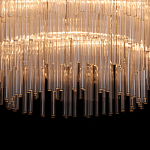 Люстра круглая с прозрачными стеклянными трубками Nembus варинант исполнения - 5 | Loft Concept в Казани