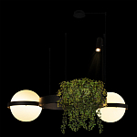 Подвесной светильник с 2-мя шарообразными плафонами и цилиндрическим спотом Light of Еyes варинант исполнения - 5 | Loft Concept в Казани