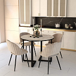 Стол обеденный раздвижной со столешницей бежевый мрамор Magali варинант исполнения - 4 | Loft Concept в Казани