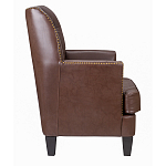 Кресло из натуральной кожи c мягкими подлокотниками на 4-х деревянных ножках из массива бука Joseph Armchair brown варинант исполнения - 2 | Loft Concept в Казани