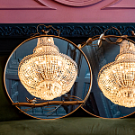 Зеркало настенное в раме золотого цвета с декором птица на ветке Mirror Portal варинант исполнения - 3 | Loft Concept в Казани