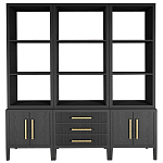 Модульный стеллаж Primo из трех составных элементов Черный дуб варинант исполнения - 1 | Loft Concept в Казани