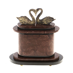 Часы настольные из натурального камня с декором в виде двух лебедей Swans Stone Clock варинант исполнения - 7 | Loft Concept в Казани