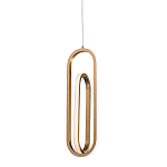 Подвесной светильник золотого цвета с двумя вытянутыми овальными рамками в форме скрепки Eurofase варинант исполнения - 1 | Loft Concept в Казани