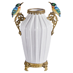 Ваза белого цвета из фарфора с птичкми White Garden варинант исполнения - 1 | Loft Concept в Казани