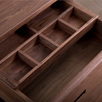 Прикроватный столик деревянный с 2-мя ящиками Moon Walnut Furniture варинант исполнения - 1 | Loft Concept в Казани